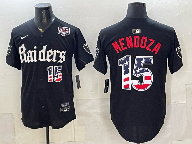 Men 2026 Oakland Raiders #15 Mendoza black Nike Limited NFL Jersey0715008